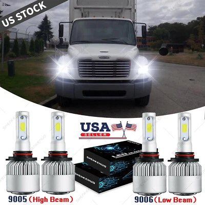 适用于 Freightliner M2 100 106 112 组合 4 侧 LED 车头灯高低光束 4X 灯泡 — 第 1/4 张图片