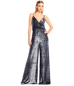silver mirrored sequin wrap jumpsuit