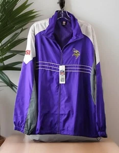 NEW NWT Men NFL Team Apparel Minnesota Vikings Purple Windbreaker Jacket Size XL - Picture 1 of 4