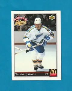 1992-93 McDonald's Coca-Cola Upper Deck THE BEST OF THE BLUES # 10 Wayne Babych - Picture 1 of 2