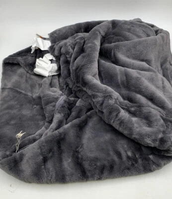 Pottery Barn Teen Faux Fur Bean Bag Chair Slipcover Periscope Black Large #Z1186 - Image 1 of 4
