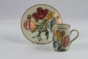 Fitz And Floyd Bariolage Des Fleurs Buff/Ivory Cup And Salad Plate - Picture 1 of 10