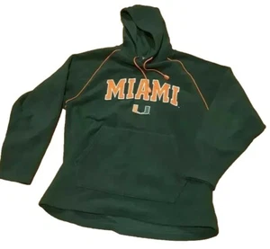 Vintage Miami University Hurricanes Green Fleece Foot Locker Sweatshirt NCAA Med - Picture 1 of 4