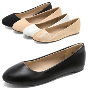 Women's Flats Shoes Comfortable Soft Casual Slip on Round Toe Dress Flats - Picture 1 of 42