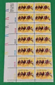 Plate Block of 14 stamps - Scott 1528 - 10 cent - Horse Racing - 1974 - MNH - Picture 1 of 2