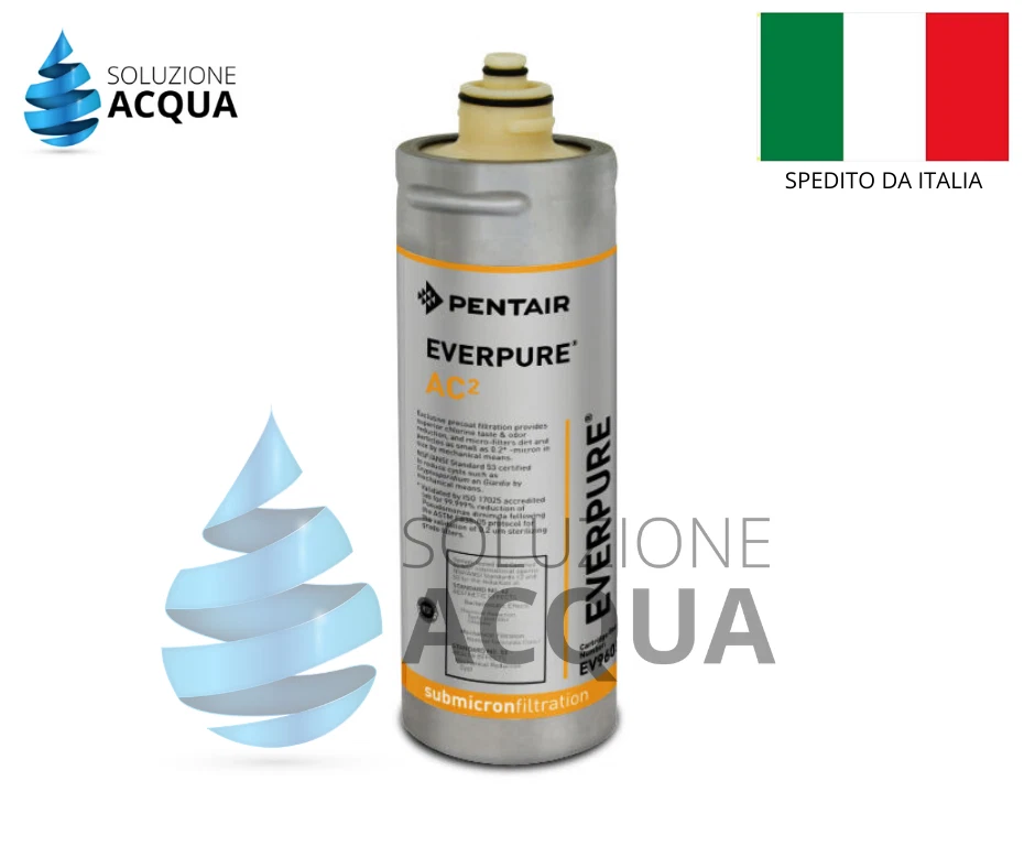 SOLUZIONEACQUA FILTRO EVERPURE AC2 (EX 2DC) EV960586 CARTUCCIA ANTIMICROBICA DEPURATORE ACQUA