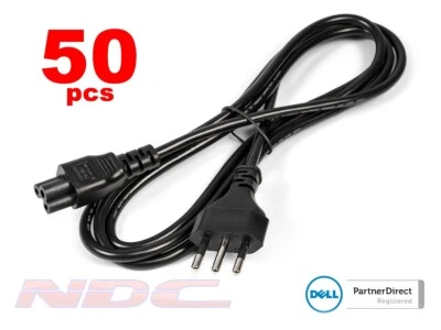 50 x NEW Dell 1.8m (6ft) Italian 3-Pin C5 Clover Power Cable/Lead 250V (Joblot) - Image 1 of 2