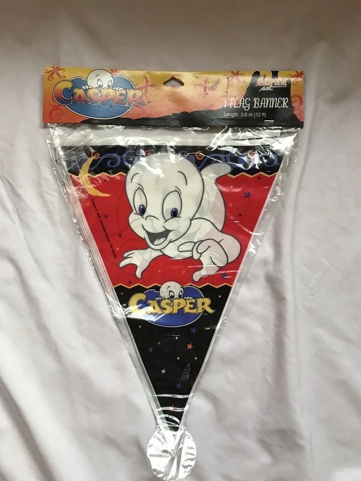 Casper Halloween Flag Banner Birthday Party Supplies Decorations Black Orange