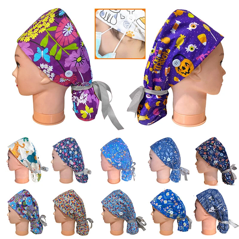 Op-Haube Für Langes Haar Bouffant-Haube Aus Baumwolle Für Arzt Und  - Bild 1 von 4