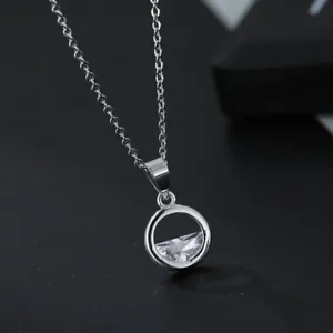 Hot 925 Sterling Silver Lake Water Pendant Chain Necklace Womens Jewellery New - Picture 1 of 7