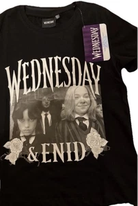 Wednesday X Primark Exclusive T-shirt Wednesday And Enid Girls Size 9-10 Yrs - Picture 1 of 6