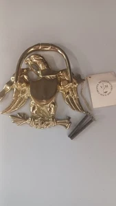 Vintage Heavy Virginia Metal Crafters Eagle Solid Brass Door Knocker w/shield - Picture 1 of 8