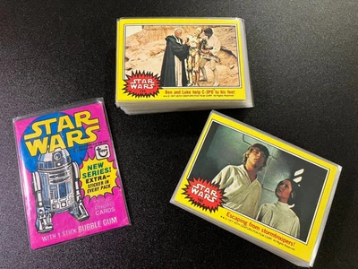 1977 Topps STAR WARS Yellow Series 3 complete set of 66 cards w/ wrapper EX+ - Image 1 of 4