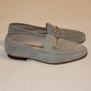 Sam Edelman Loraine Loafers W Size 10M – Blue/Gray Suede – Gold Horsebit Slip-On - Picture 1 of 13