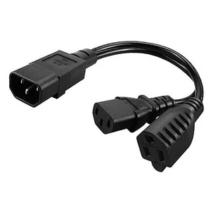 Splitter Netzkabel IEC 320 C14 auf C13 + NEMA 5-15R Netzkabel für Computer - Bild 1 von 6