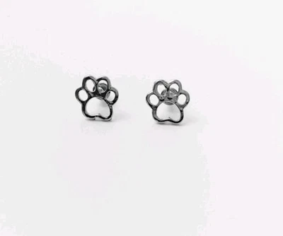 Pfoten Ohrringe Ohrstecker Silber Tatze Hund Katze Pawprint Schmuck - Bild 1 von 2