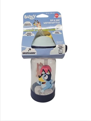 The First Years Bluey Cup Sip & See Toddler Water Bottle w Floating Charm Train - Image 1 of 3