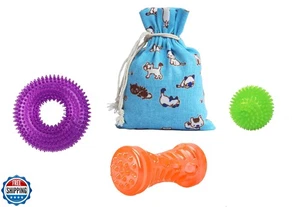 Ycozy 3 Pack Dog Squeaky Toys for Small/Medium Dogs Aggressive Chewers TPR Ru - Picture 1 of 5