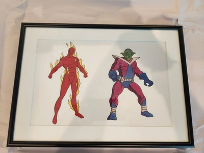 Human Torch Skrull Serigraph Animation Cel on Acetate! PROFESSIONALLY FRAMED!!!  - Image 1 of 4