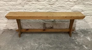 VINTAGE PINE WOOD KITCHEN BENCH REFECTORY PEW STYLE ( PICK UP ONLY ) - Picture 1 of 4