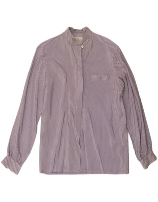 CERRUTI 1881 Womens Shirt Blouse UK 16 Large Purple Striped Silk AX02 - Image 1 of 4