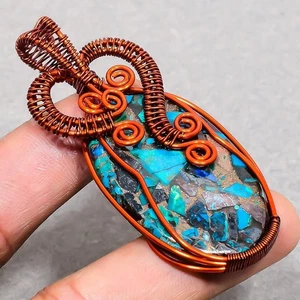 Chopper Chrysokoll Edelstein Geschenk Draht Verpackung Kupfer Schmuck Anhänge... - Bild 1 von 7