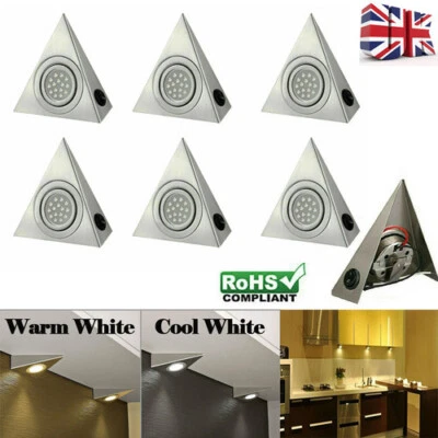 LED Mains Kitchen Triangle Lights Under Cabinet Unit Wall Lamp Cupboard Lighting - Image 1 of 4