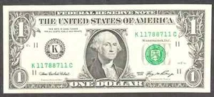 2006 $1 Small Size $1 Federal Reserve Notes 1933-K Not certified - Picture 1 of 1