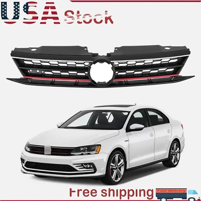 Parrilla con ajuste rojo 2015 2016 2017 2018 VW Volkswagen Jetta parrilla superior delantera Foto 1 de 4