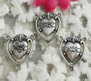 Envío Gratis 44 piezas Conectores Corazón Plata Antigua 20x17x3mm H-4445 - Imagen 1 de 4