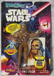 Tarjeta coleccionable JusToys Star Wars BendEms Chewbacca 1993 LE Topps - Imagen 1 de 2