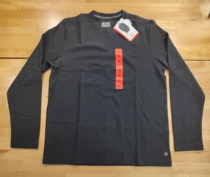 Herren Mondetta Rundhals Langarm Strick Weich Pullover Shirt Medium Schwarz - Bild 1 von 4