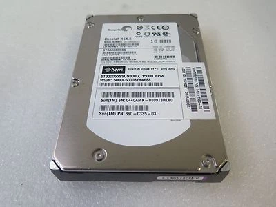 Sun ST330055SSUN300G 300GB 3.5" 15K RPM SAS  390-0335 - Image 1 of 3