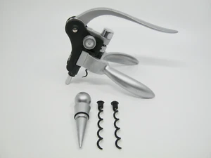 Lever Wine Opener Corkscrew With Accessories Bottle Stopper With Extra Screws - Picture 1 of 4