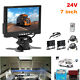 24V Display 7* Monitor Car Rear View Camera Backup Reverse For Bus Truck Trailer