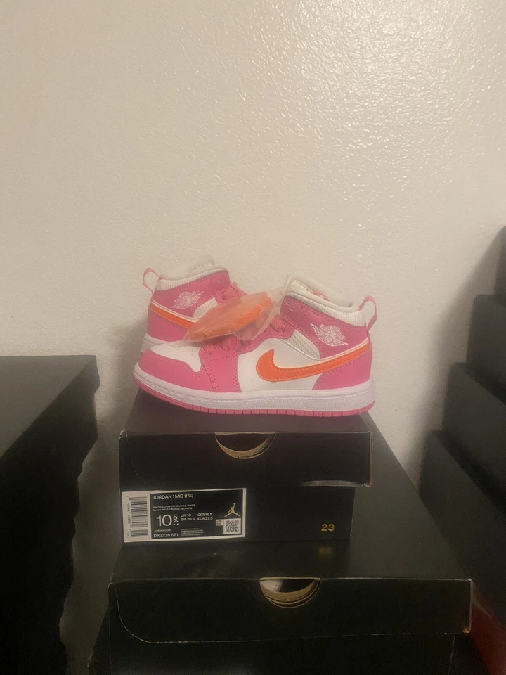 Размер 10,5 (PS) Air Jordan1 средний Pinksicle оранжевый белый DX3238-681 - Изображение 1 из 4