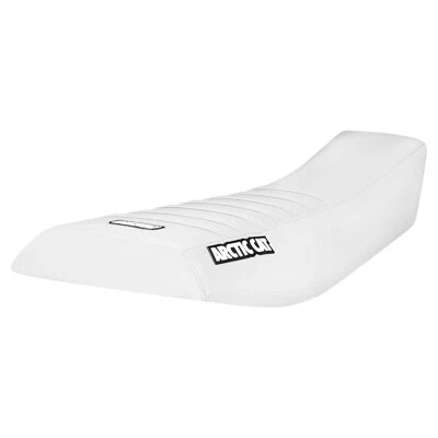 2002-2004 Arctic Cat 375 400 500 ATV Seat Cover  all WHITE w/WHITE rib LOGO #451 - Image 1 of 3