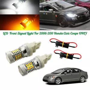 No Hyper Flash Switchback LED Turn Signal Light Kit For 06-11 Honda Civic Coupe - Picture 1 of 12