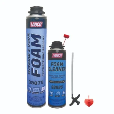 LAUCO Spray Foam Insulation Kit - High-Density Expanding Foam Sealant with Cleaner