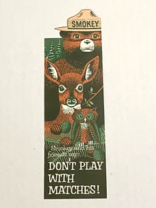 Smokey The Bear Don't Play With Matches Lesezeichen Lineal 60er 1965 - Bild 1 von 2