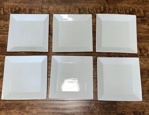 Pier 1 "New Luminous Square" Weiß 10 3/8" Essteller 6er Set EUC - Bild 1 von 5