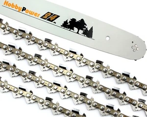 4 catene per sega + spada mezzo scalpello 50 cm 3/8 72 TG 1,6 mm per Stihl MS 310, 311, 340 - Foto 1 di 6