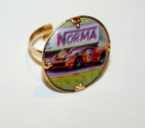Vtg Toy Gum Machine Prize Ring Ferrari Lemans Auto IMSA GT Racing 1970s NOS  - Picture 1 of 2