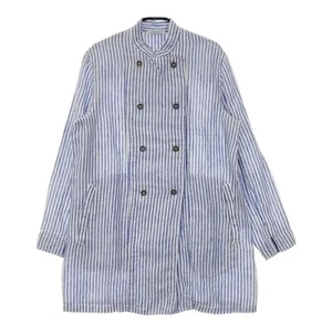 HARROW TOWN STORES Linen coat, double button, striped, Light blue 5-0412M△ - Picture 1 of 4