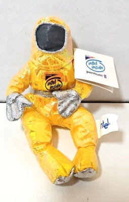 Intel Pentium II Bunny People Suit 8” Plush Beanie Beanbag Mascot Gold NWT - Image 1 of 2