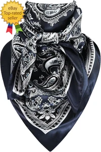 35 Inch Wild Rag Cowboy Scarves for MenLarge Rancher Neckerchief Silk Feel - Picture 1 of 8
