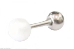 Cartilage/Tragus Ear Pearl 5mm Ball (Faux) 16 Gauge 1/4" Steel * - Picture 1 of 3
