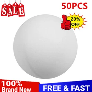 50PCS Balls in White 40mm No Logo Table Tennis Plastic Game Balls Beer Kid D4P6 - Picture 1 of 9