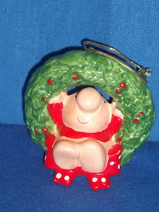 Ziggy On Wreath adorno de Navidad tarjeta de felicitación americana 1982 decoración navideña - Imagen 1 de 8