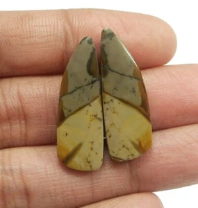 22.40 Ct Natural Picasso Jasper Matched Pair Fancy Cabochon Loose Gems 30x11 MM - Picture 1 of 3